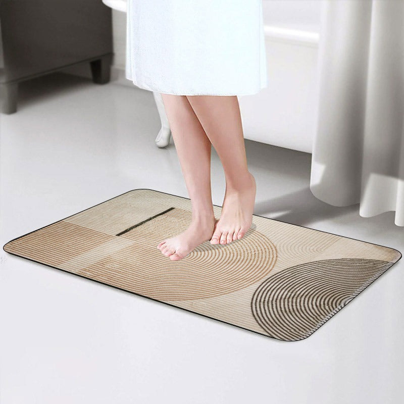 Foam Bath Mat Absorbent Non-Slip Diatomite Design