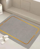 Floor Bath Mat Absorbent Non-Slip-Grey And Gold Design