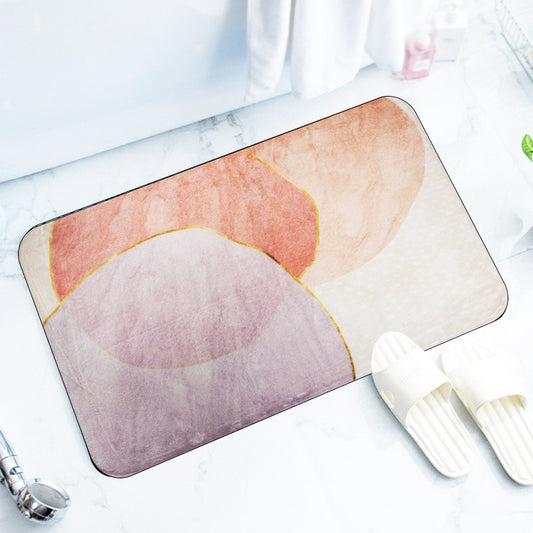 Foam Bath Mat Absorbent Non-Slip Rose Gold Design