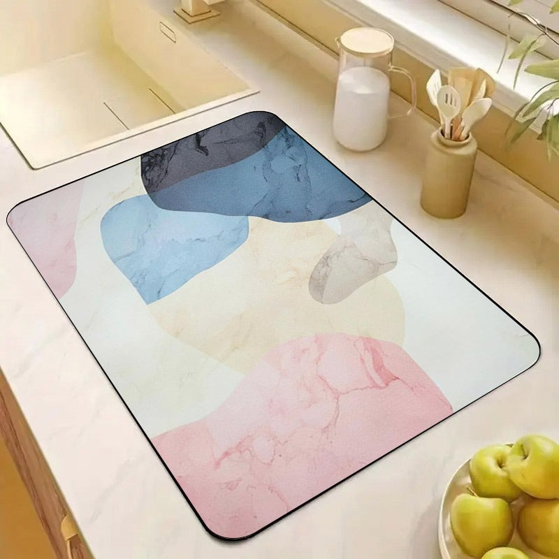 Anti-Slip Dish Drying/Dining Table Mat-Diatomaceous Design