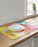 Anti-Slip Dish Drying/Dining Table Mat-Vibrant Brushstroke Design