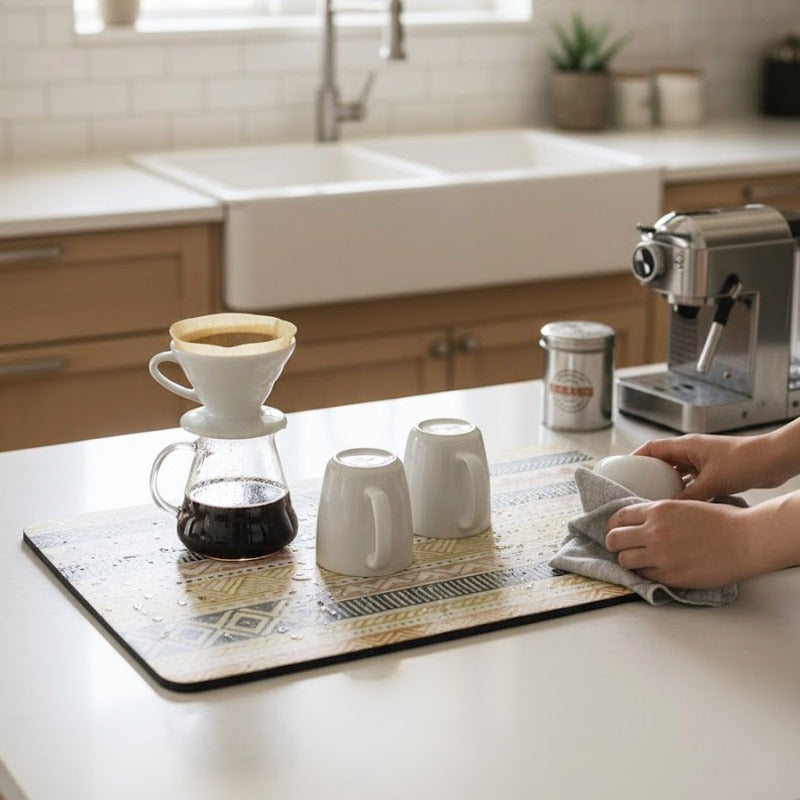 Anti-Slip Dish Drying/Dining Table Mat-Tribal Motif Design
