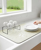 Anti-Slip Dish Drying/Dining Table Mat-Modern Textured Abstract Design