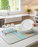 Anti-Slip Dish Drying/Dining Table Mat-Vertical Stripes Design