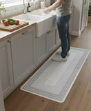 Kitchen Floor Mat Non-slip Set Of 2 Pcs - Concentric Rectangle Design