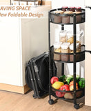 3-Tier Foldable Storage Trolley Rack