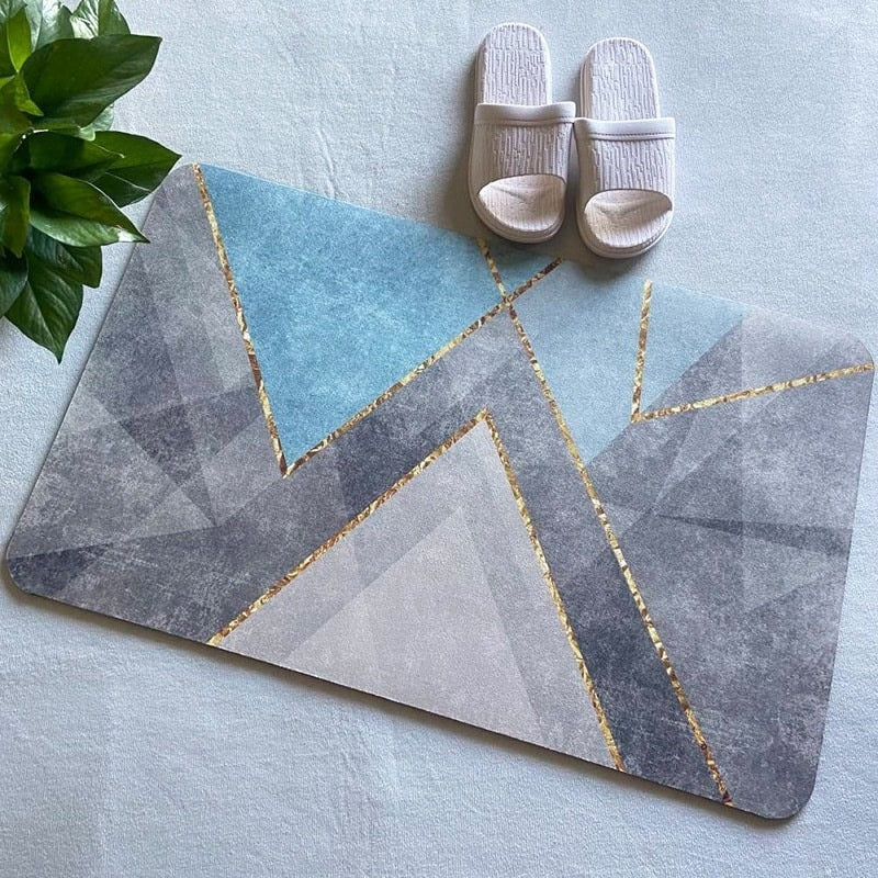 Bath Mat Water Absorbent Non-Slip- Square Shape-(Green)