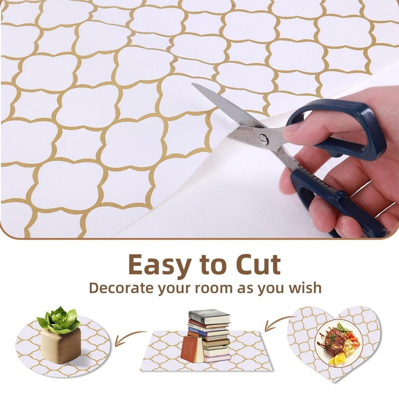 Anti-Slip Drawer Line Gold PVC Sheet Roll