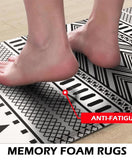 Foam Bath Mat Absorbent Non-Slip Black and White Design