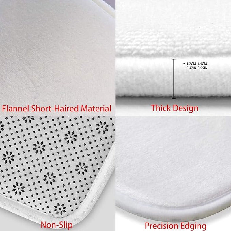 Foam Bath Mat Absorbent Non-Slip Rose Gold Design