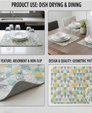 Anti-Slip Dish Drying/Dining Table Mat-Modern Geometric Design