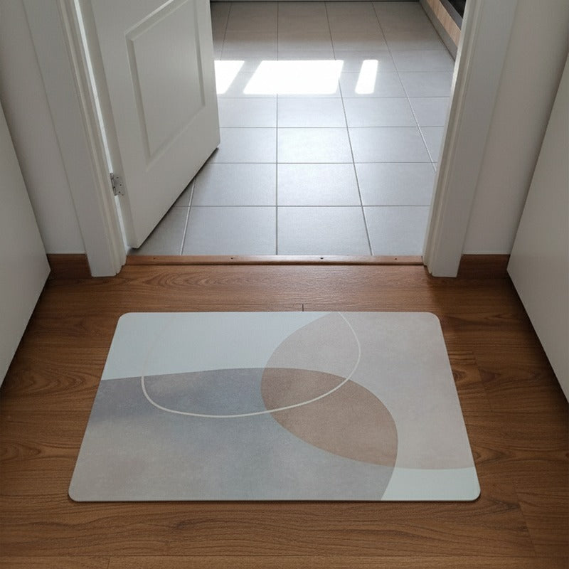 Kitchen Floor Mat Non-slip Set Of 2 Pcs - Abstract Geometric Design