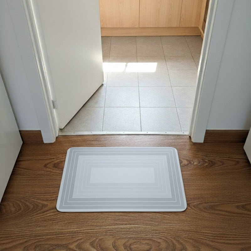 Kitchen Floor Mat Non-slip Set Of 2 Pcs - Concentric Rectangle Design