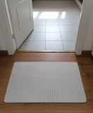 Kitchen Floor Mat Non-slip Set Of 2 Pcs - Abstract Wavy Pattern Design