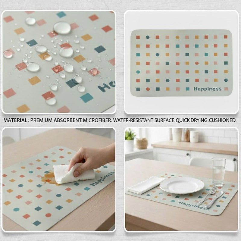 Anti-Slip Dish Drying/Dining Table Mat-Square Pattern Design