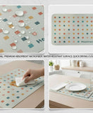 Anti-Slip Dish Drying/Dining Table Mat-Square Pattern Design