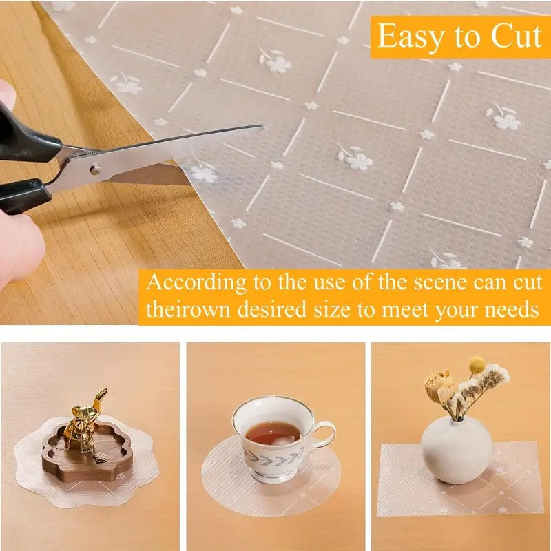 Anti-Slip Fridge & Drawer PVC Sheet Roll Transparent Diagonal Design