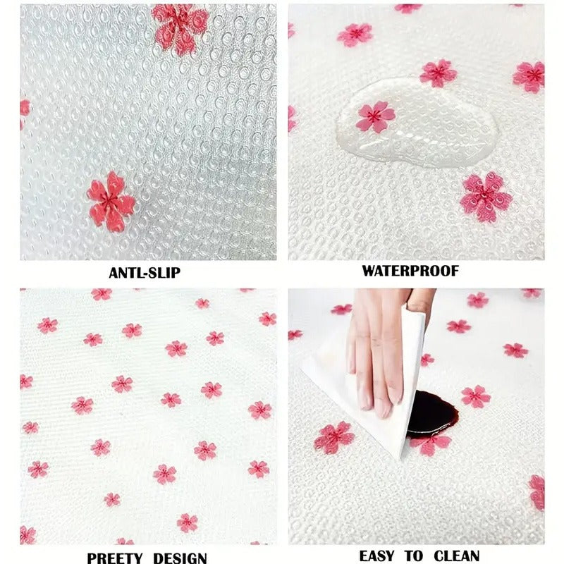 Anti-Slip Floral Pattern Drawer PVC Sheet Roll