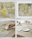 Anti-Slip Dish Drying/Dining Table Mat-Rustic Abstract Design