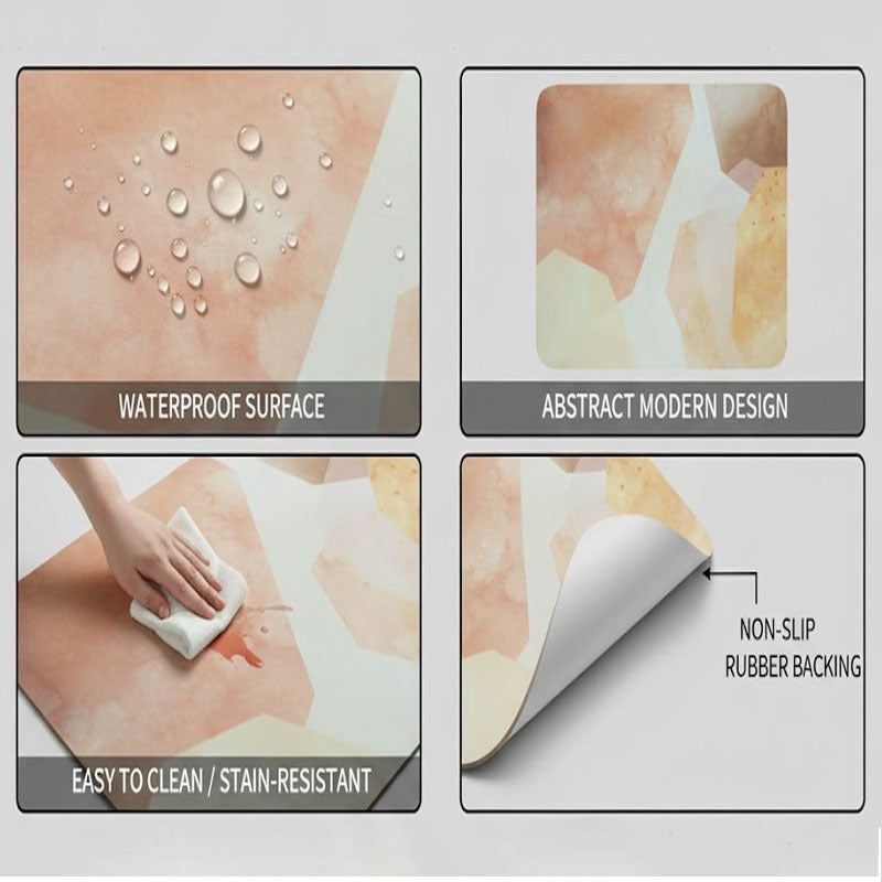 Anti-Slip Dish Drying/Dining Table Mat-Blushing Earth Tones Design