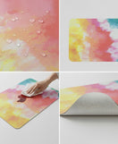 Anti-Slip Dish Drying/Dining Table Mat-Vibrant Brushstroke Design