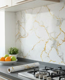 Marble Adhesive Sheet Gold Veined Design