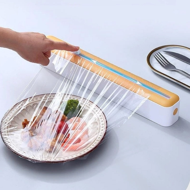 Plastic Food Wrap Dispenser With Cutter