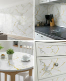 Marble Adhesive Sheet Gold Veined Design