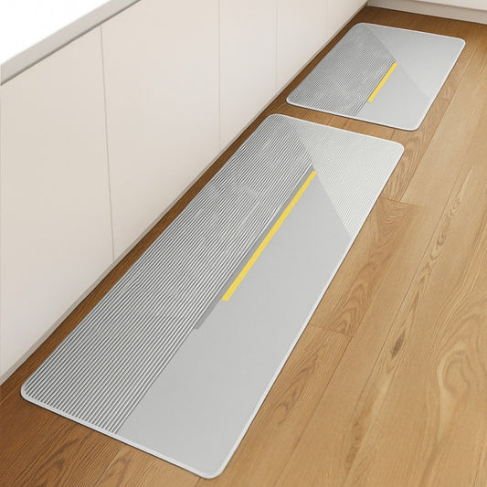 Kitchen Floor Mat Non-slip Set Of 2 Pcs - Asymmetrical Grid Design