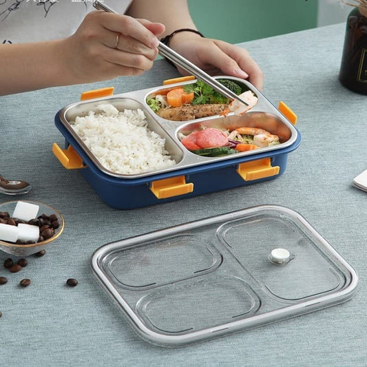 3 Compartment Lunch Box Stainless Steel
