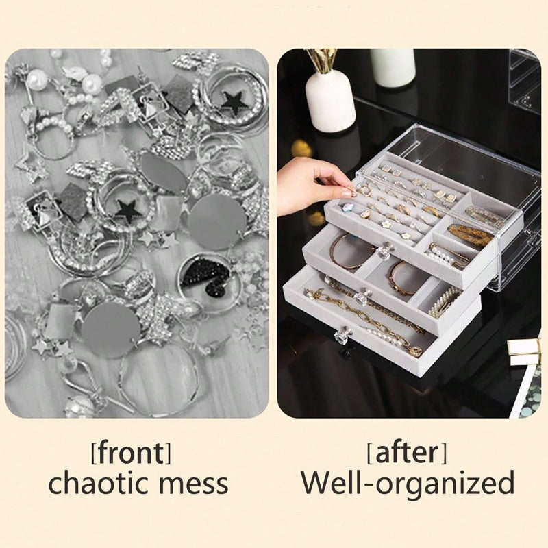 Acrylic 3 Drawer Jewelry Organizer