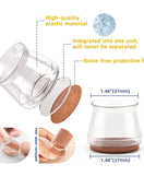 4 Pcs Silicone Chair Leg Protectors With Felt Pads