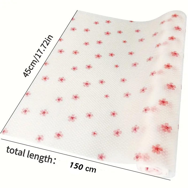 Anti-Slip Floral Pattern Drawer PVC Sheet Roll