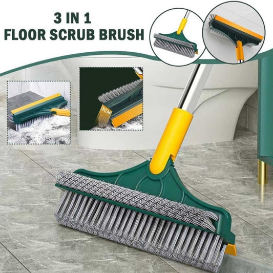 3 In 1 Floor Scrub Brush With Long Telescopic Handle