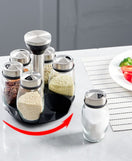 6Pcs Seasoning Spice Jar Rack 360 Rotating