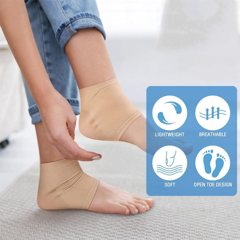 Silicone Heel Protector Moisturizing Gel Socks 1 Pair