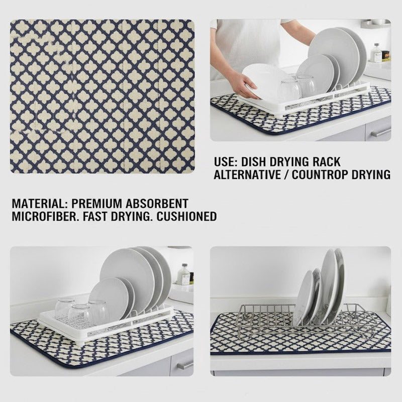 Anti-Slip Dish Drying/Dining Table Mat-Decorative Lattice Design