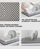 Anti-Slip Dish Drying/Dining Table Mat-Decorative Lattice Design
