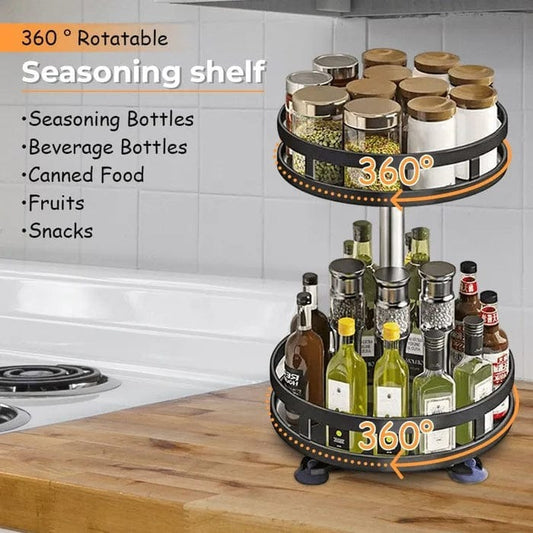 360° Rotating Storage Rack Organizer Round