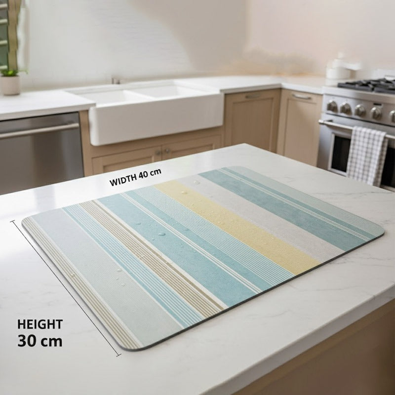 Anti-Slip Dish Drying/Dining Table Mat-Vertical Stripes Design