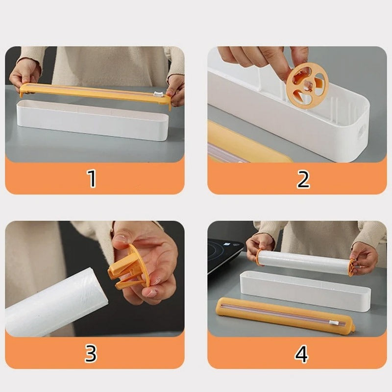 Plastic Food Wrap Dispenser With Cutter