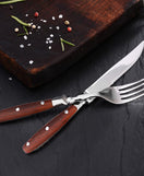 Steak Fork And Knife With Serrated Blade