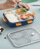 3 Compartment Lunch Box Stainless Steel