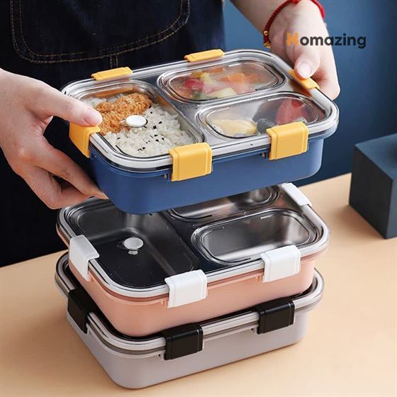 3 Compartment Lunch Box Stainless Steel