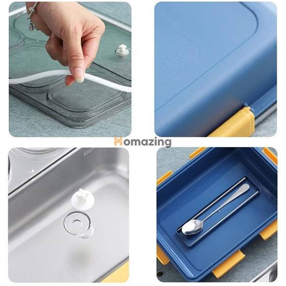 3 Compartment Lunch Box Stainless Steel