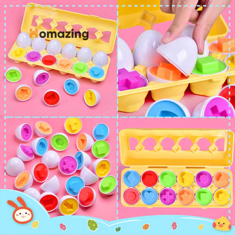 Educational Matching Eggs 3D Puzzle Game 12Pcs
