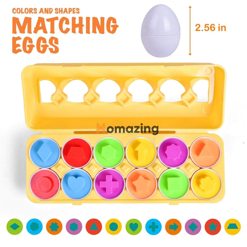 Educational Matching Eggs 3D Puzzle Game 12Pcs