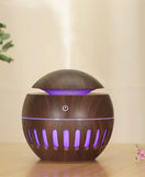 Wood Grain Round Humidifier With LED Light