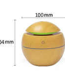 Wood Grain Round Humidifier With LED Light