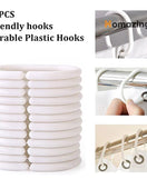 Shower Curtain Liner with Hooks Waterproof